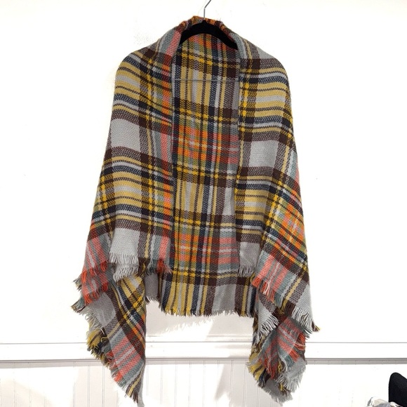 Lamamamas super soft scarf fall colors plaid pumpkin patch vibes wrap warm - Picture 1 of 3
